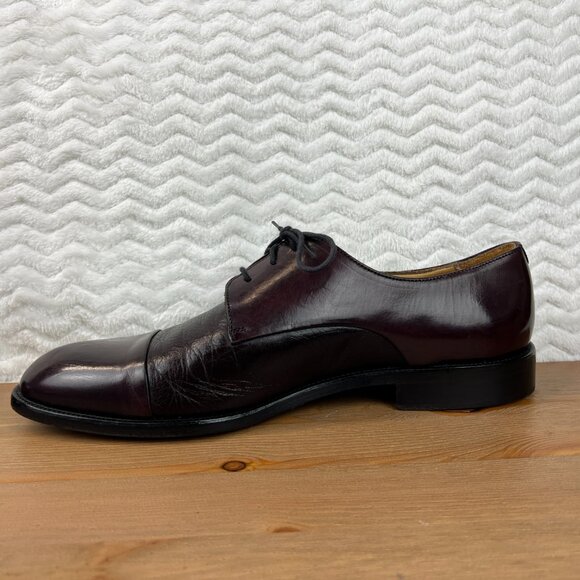 JOHNSTON & MURPHY CELLINI DEERSKIN CAPTOE Derby SIZE 9.5 M - MADE IN ITALY - Picture 9 of 14